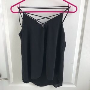 Express Criss cross spaghetti strap gauze top